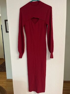 New York & Company red ribbed Dress